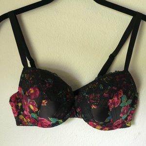 Aerie Ella Gel Padded Floral Lace Bra 34D